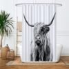 Unyqoos® Stijlvol Douchegordijn met Schotse Ruit, Zwart-Wit Design, 120 x 200 cm, Waterafstotend en Wasbaar