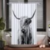 Unyqoos® Stijlvol Douchegordijn met Schotse Ruit, Zwart-Wit Design, 120 x 200 cm, Waterafstotend en Wasbaar