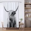 Unyqoos® Stijlvol Douchegordijn met Schotse Ruit, Zwart-Wit Design, 120 x 200 cm, Waterafstotend en Wasbaar