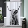 Unyqoos® Stijlvol Douchegordijn met Schotse Ruit, Zwart-Wit Design, 120 x 200 cm, Waterafstotend en Wasbaar
