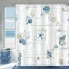 550x550-9191.jpg Unyqoos® Blauw Nautisch Douchegordijn met Zeesterren en Schelpen, 180 x 180 cm, Waterdicht en Schimmelwerend