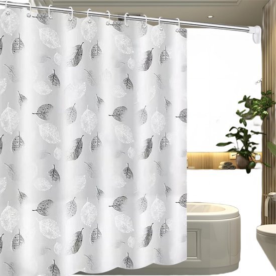 Unyqoos® Waterafstotend Douchegordijn met Plantenprint voor Badkamer 150x200 cm