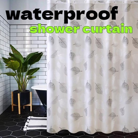 Unyqoos® Waterafstotend Douchegordijn met Plantenprint voor Badkamer 150x200 cm