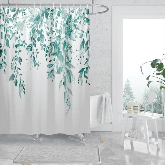 Unyqoos® Waterdicht Douchegordijn met Bloemen- en Bladmotief voor Ontspanning