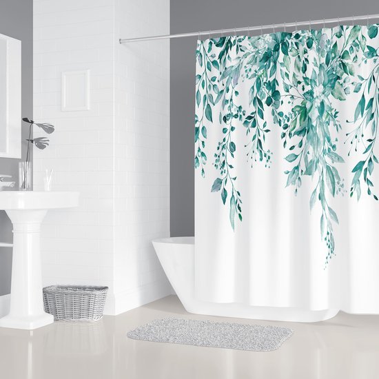 Unyqoos® Waterdicht Douchegordijn met Bloemen- en Bladmotief voor Ontspanning