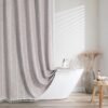 550x550-9217.jpg Unyqoos® Waterdicht gestreept boho douchegordijn met linnen textuur en haken