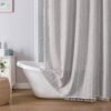 550x550-9220.jpg Unyqoos® Waterdicht gestreept boho douchegordijn met linnen textuur en haken