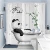 Unyqoos® Grappig Panda Douchegordijn met Waterdicht Polyester voor Badkamerdecoratie, 180x200 cm
