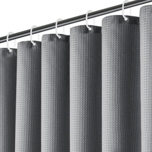 550x550-9240.jpg Unyqoos® Grijs waterafstotend douchegordijn met wafelstructuur en 12 haken