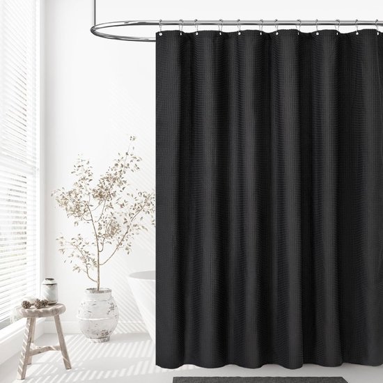 Unyqoos® Modern Douchegordijn met Wafelpatroon en Verzwaard Design voor Privacy en Stijlvolle Badkamerdecoratie