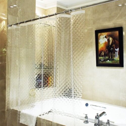 550x550-9249.jpg Unyqoos® Waterdicht douchegordijn met 3D-patroon en roestvrije ringen