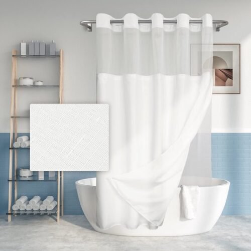 550x550-9257.jpg Unyqoos® Stijlvol lang douchegordijn met waterafstotende binnenvoering en lichtdoorlatend venster