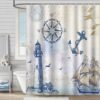 550x550-9264.jpg Unyqoos® Maritiem Douchegordijn met Anker en Zeilboot Motief, Waterdicht en Wasbaar Polyester Badgordijn