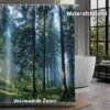 Unyqoos® Waterafstotend - Douchegordijn - 200 x 200 cm - Jungle Bos Print - Verzwaarde Zoom - Inclusief Ringen - Anti Schimmel