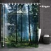 Unyqoos® Waterafstotend - Douchegordijn - 200 x 200 cm - Jungle Bos Print - Verzwaarde Zoom - Inclusief Ringen - Anti Schimmel
