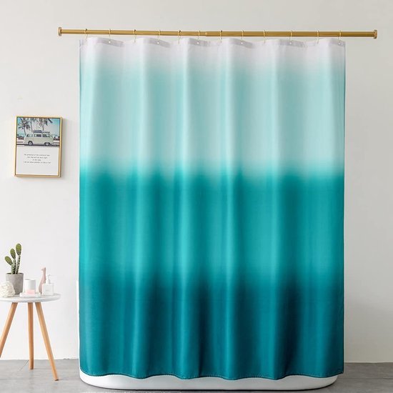 550x550-9282.jpg Unyqoos® Waterdicht douchegordijn in blauwgroene ombre stijl met stalen haken
