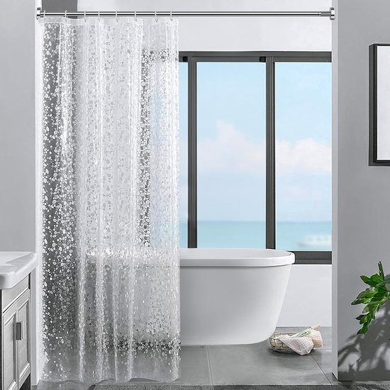 Unyqoos® Waterdicht douchegordijn met 3D steenpatroon en schimmelbestendige eigenschappen