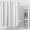 Unyqoos® Elegant wit douchegordijn met wafelpatroon en anti-schimmel eigenschappen