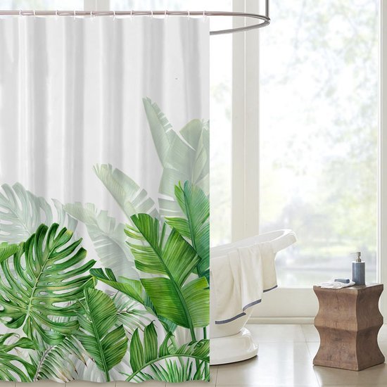 Unyqoos® Luxueus Douchegordijn met Groen Bladmotief en Schimmelwerende Eigenschappen voor Badkamer