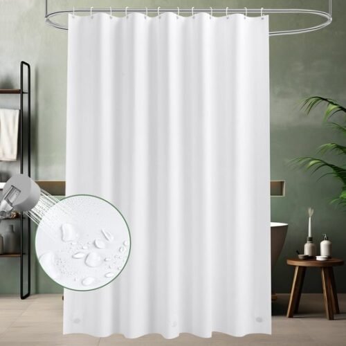 Unyqoos® Wit Douchegordijn 180x180 cm Met Schimmelwerende Eigenschappen En 12 Ringen