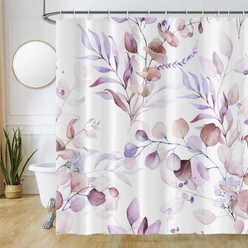 550x550-9344.jpg Unyqoos® Elegant Anti-Schimmel Douchegordijn met Eucalyptus Print voor Luxe Badkamerervaring