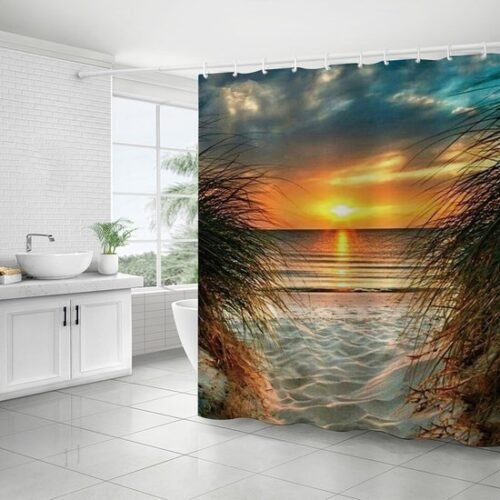 Unyqoos® Blauw polyester douchegordijn 180x180 cm met schimmelwerende eigenschappen