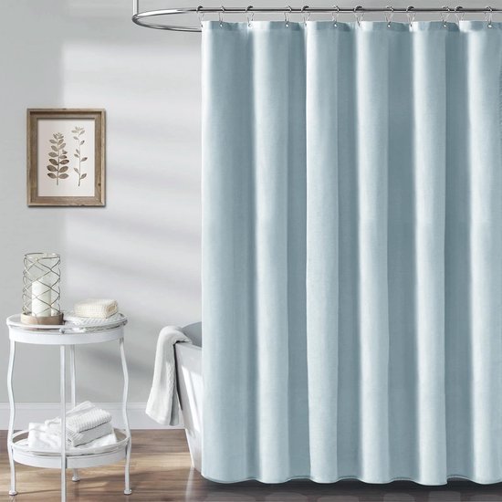 550x550-9374.jpg Unyqoos® Waterafstotend linnen douchegordijn in elegante mistblauwe kleur