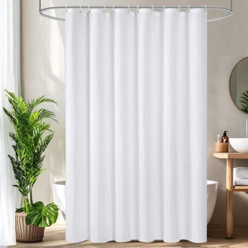 550x550-9376.jpg Unyqoos® Wit waterdicht douchegordijn van textiel met antischimmel en wasbaar ontwerp