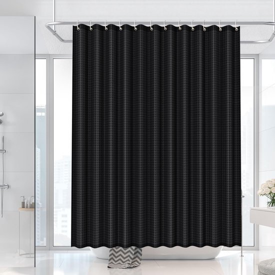Unyqoos® Elegant Douchegordijn met Wafelstructuur en Waterafstotende Eigenschappen voor Elke Badkamerstijl
