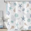 Unyqoos® Waterdicht douchegordijn met nautische print en kunststof haken