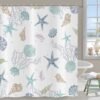 Unyqoos® Waterdicht douchegordijn met nautische print en kunststof haken