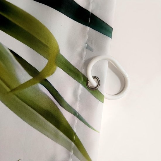 Unyqoos® Waterdicht douchegordijn met groene bladeren en eenvoudige installatie