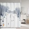 550x550-9406.jpg Unyqoos® Winterse Douchegordijn met Polyester Stof en Haken voor Badkamer