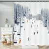 550x550-9407.jpg Unyqoos® Winterse Douchegordijn met Polyester Stof en Haken voor Badkamer