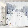 550x550-9408.jpg Unyqoos® Winterse Douchegordijn met Polyester Stof en Haken voor Badkamer