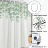 Unyqoos® Elegant Douchegordijn met Groene Aquarelbladeren voor Luxe Badkamerervaring, Schimmelbestendig en Waterafstotend met Installatiegemak