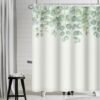 Unyqoos® Elegant Douchegordijn met Groene Aquarelbladeren voor Luxe Badkamerervaring, Schimmelbestendig en Waterafstotend met Installatiegemak