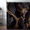 Unyqoos® Luxe douchegordijn met gouden accenten en marmerlook voor badkamer