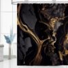 Unyqoos® Luxe douchegordijn met gouden accenten en marmerlook voor badkamer