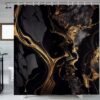 Unyqoos® Luxe douchegordijn met gouden accenten en marmerlook voor badkamer