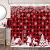 550x550-9450.jpg Unyqoos® Waterdicht douchegordijn met winterse kerstprint en sneeuwvlokkenontwerp