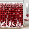 550x550-9452.jpg Unyqoos® Waterdicht douchegordijn met winterse kerstprint en sneeuwvlokkenontwerp