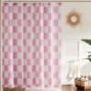 550x550-9458.jpg Unyqoos® Roze geruit douchegordijn met vintage design voor stijlvolle badkamer