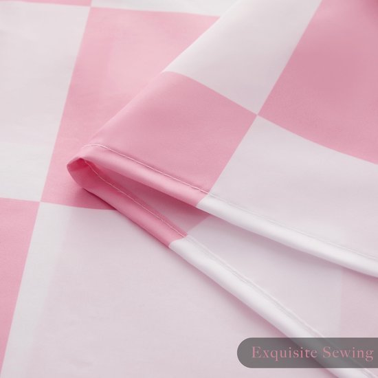 550x550-9459.jpg Unyqoos® Roze geruit douchegordijn met vintage design voor stijlvolle badkamer