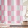 550x550-9461.jpg Unyqoos® Roze geruit douchegordijn met vintage design voor stijlvolle badkamer