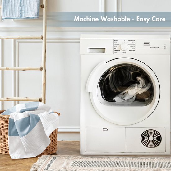 Unyqoos® Blauw stoffen douchegordijn met vochtregulatie en moderne stijl voor badkamer