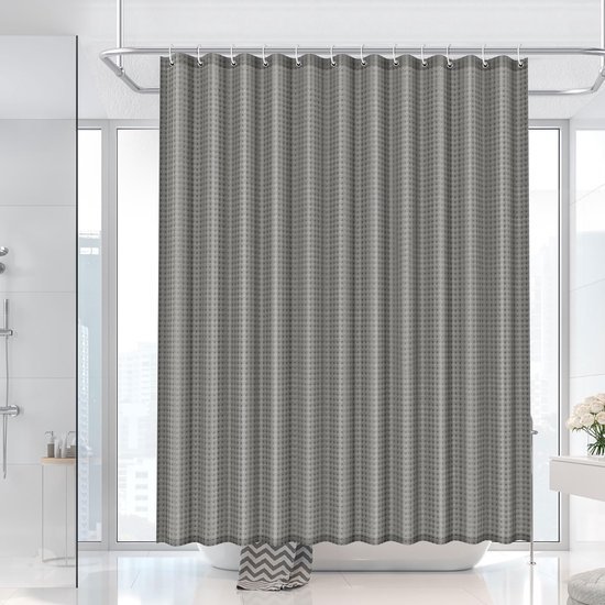 Unyqoos® Elegant en Functioneel Douchegordijn met Wafelpatroon voor Stijlvolle Badkamers