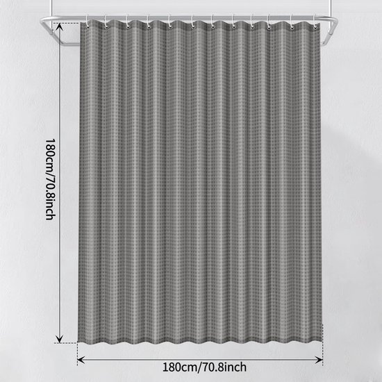 Unyqoos® Elegant en Functioneel Douchegordijn met Wafelpatroon voor Stijlvolle Badkamers