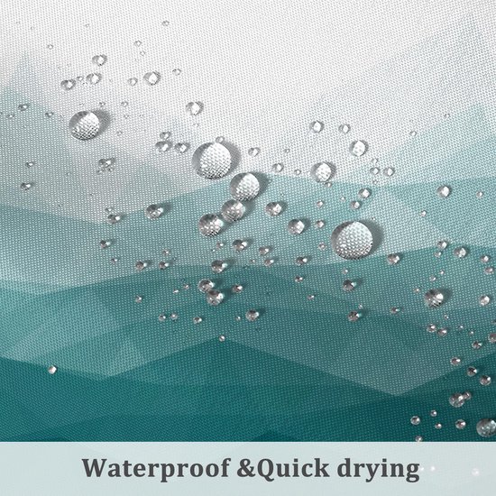 550x550-9496.jpg Unyqoos® Waterafstotend polyester douchegordijn met geometrisch bergontwerp en haken