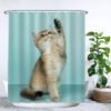 Unyqoos® Charmant Douchegordijn met Kattenprint voor Stijlvolle Badkamerinrichting - 180 x 200 cm - Inclusief Ringen